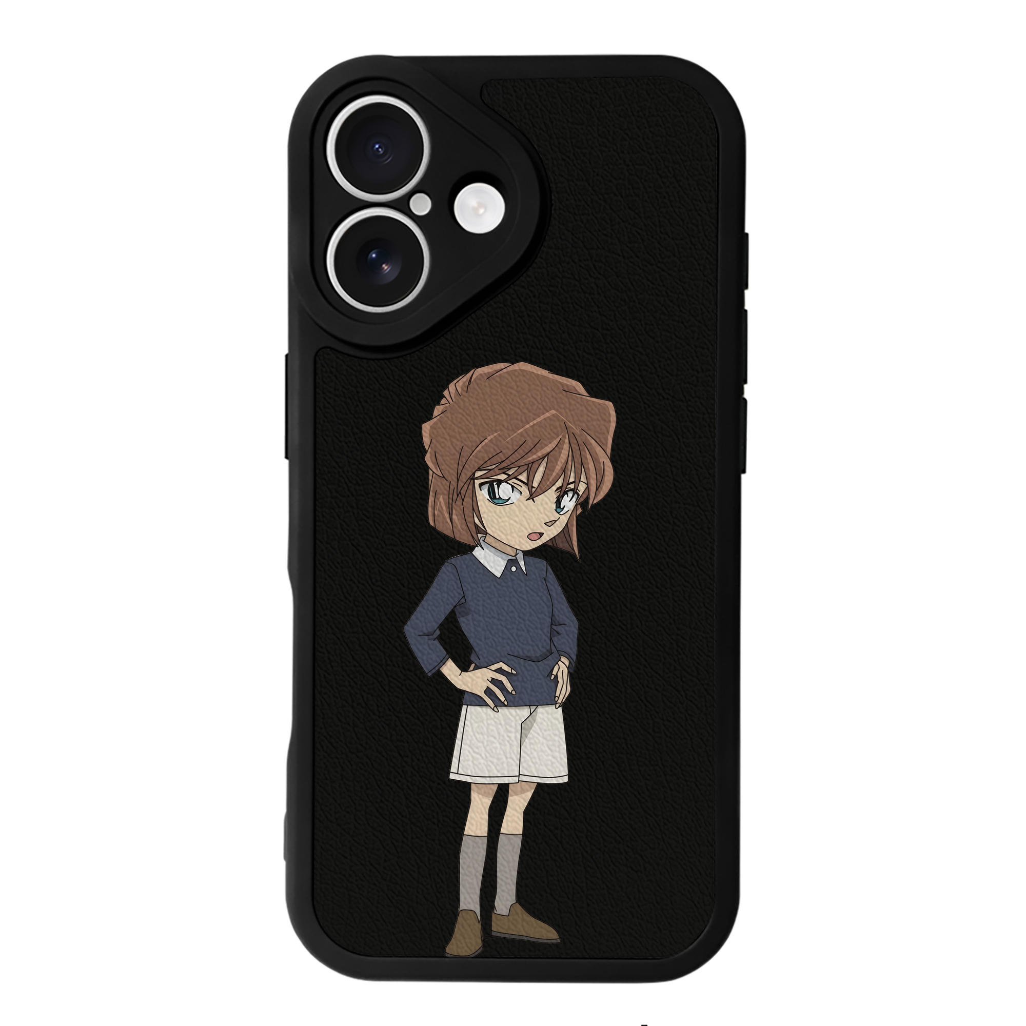 （画像用） 名探偵コナン 灰原 哀 はいばら あい Detective Conan Anita Hailey、Vi Graythorn Haibara Ai 【iPhone 16シリーズ対応】シリコンスマホケース（レザー調） 材質：シリコン